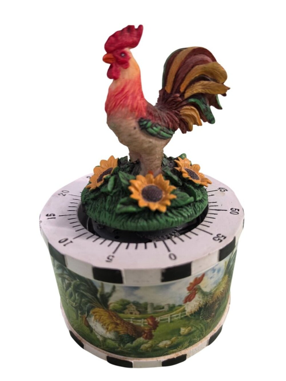 Rooster Wind Up Kitchen Timer Farmhouse Country Kitchen Decor 5” Working